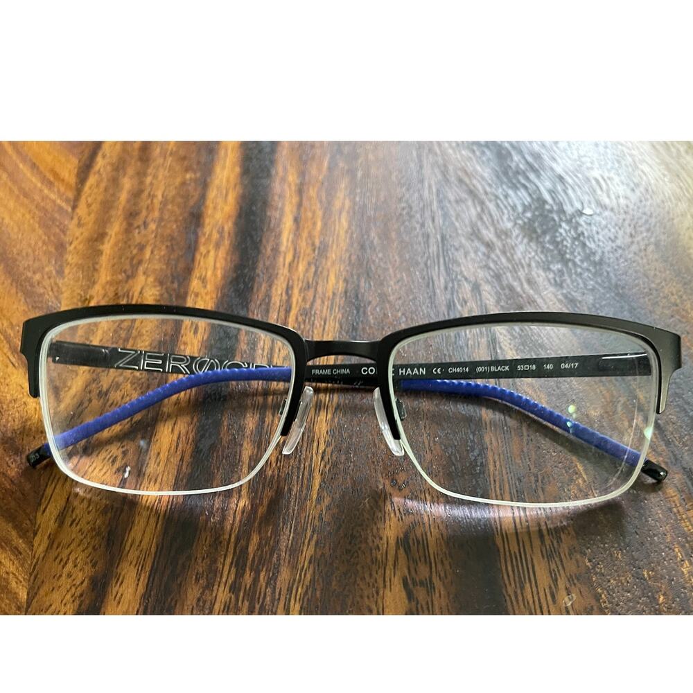 Cole Haan Authentic Eyeglasses Frames Black Blue Clear Zero Grand CH4014